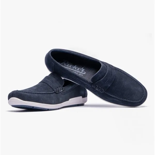 09050-14 Mens Moccasin Loafers Blue