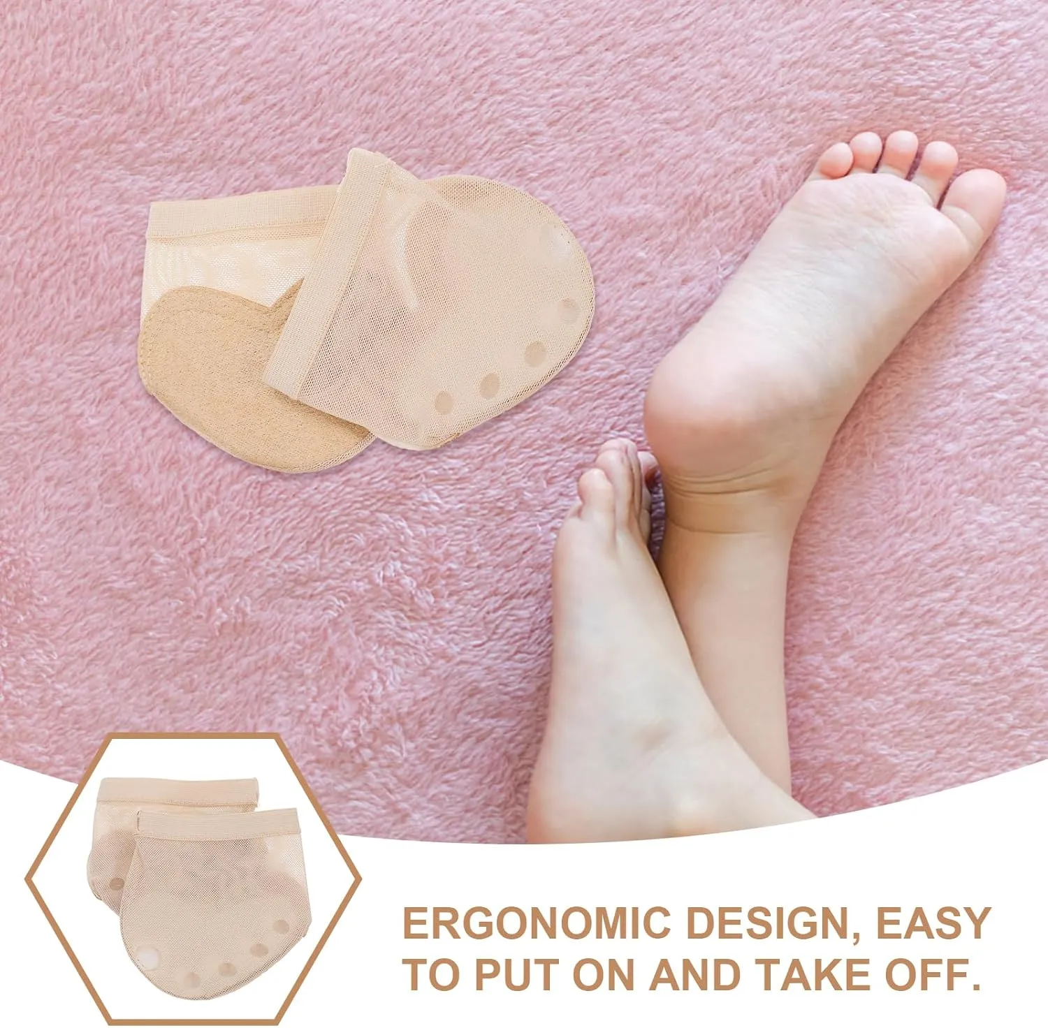 ABOOFAN 3 Pairs Thong Toe Paws Ballet Dance Toe Pad Belly Dancing Foot Thong Ballet Foot Undies Dance Forefoot