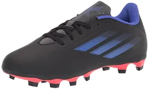 adidas Mens X Speedflow.4 Soccer Shoe, Black/Sonic Ink/Solar Yellow, 6W/5M