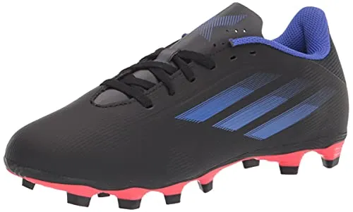 adidas Mens X Speedflow.4 Soccer Shoe, Black/Sonic Ink/Solar Yellow, 6W/5M