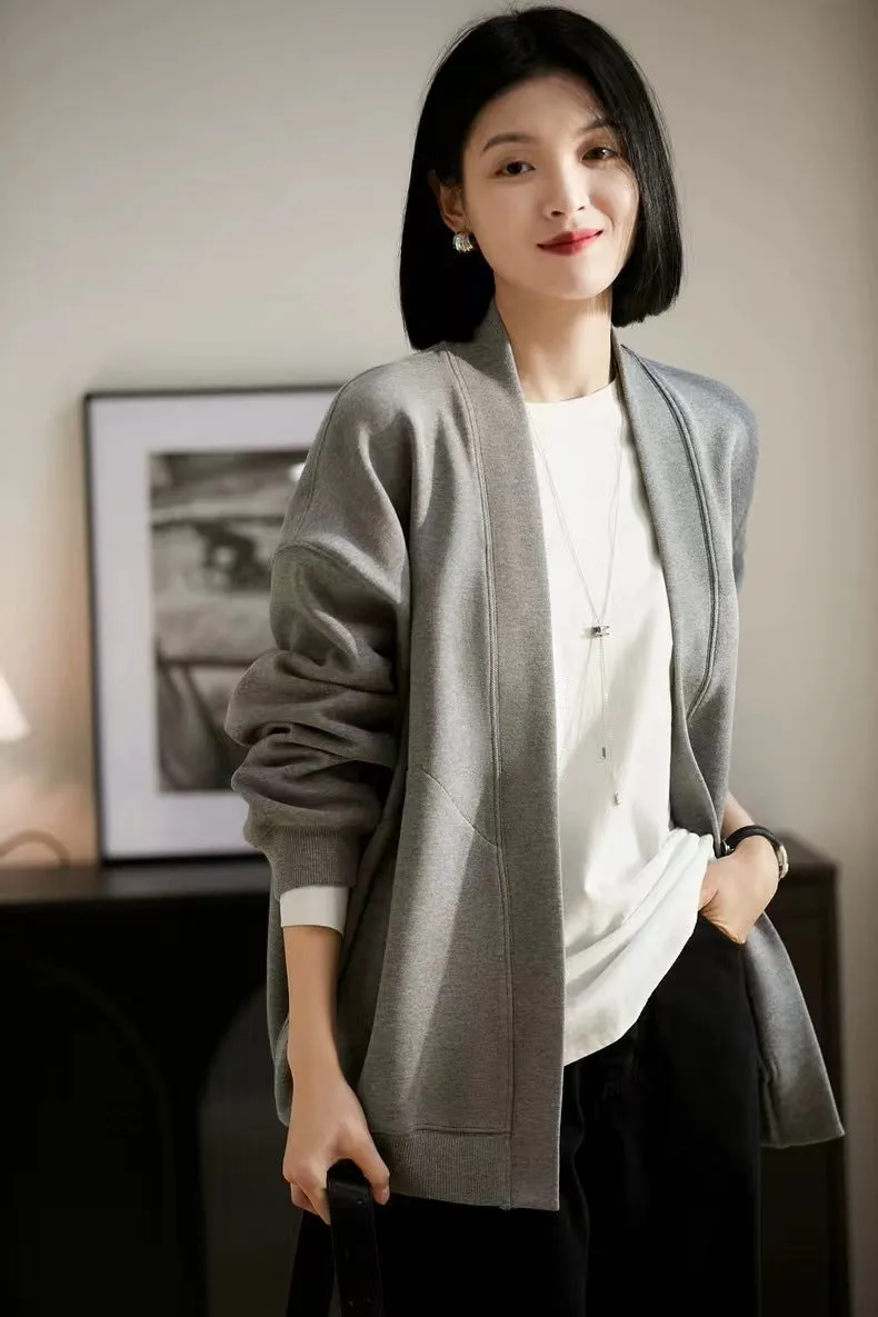 American BF Style  Casual & Fashionable Loose V-Neck Jacket