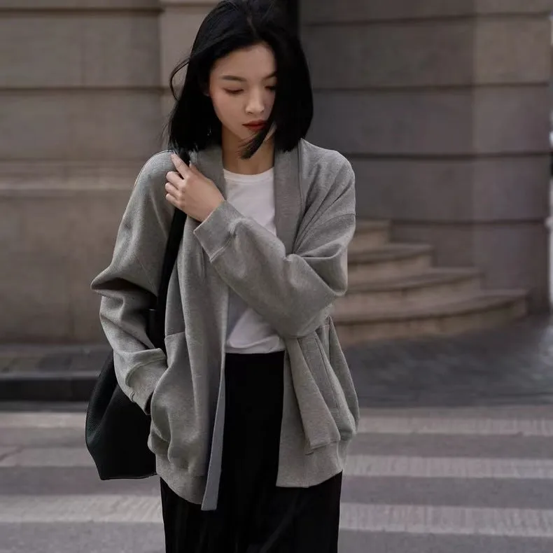 American BF Style  Casual & Fashionable Loose V-Neck Jacket