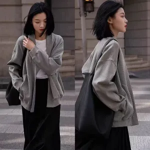 American BF Style  Casual & Fashionable Loose V-Neck Jacket