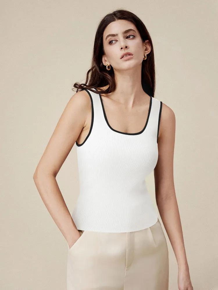 Amoretu Contrasting Slim Fit Knit Tank Top