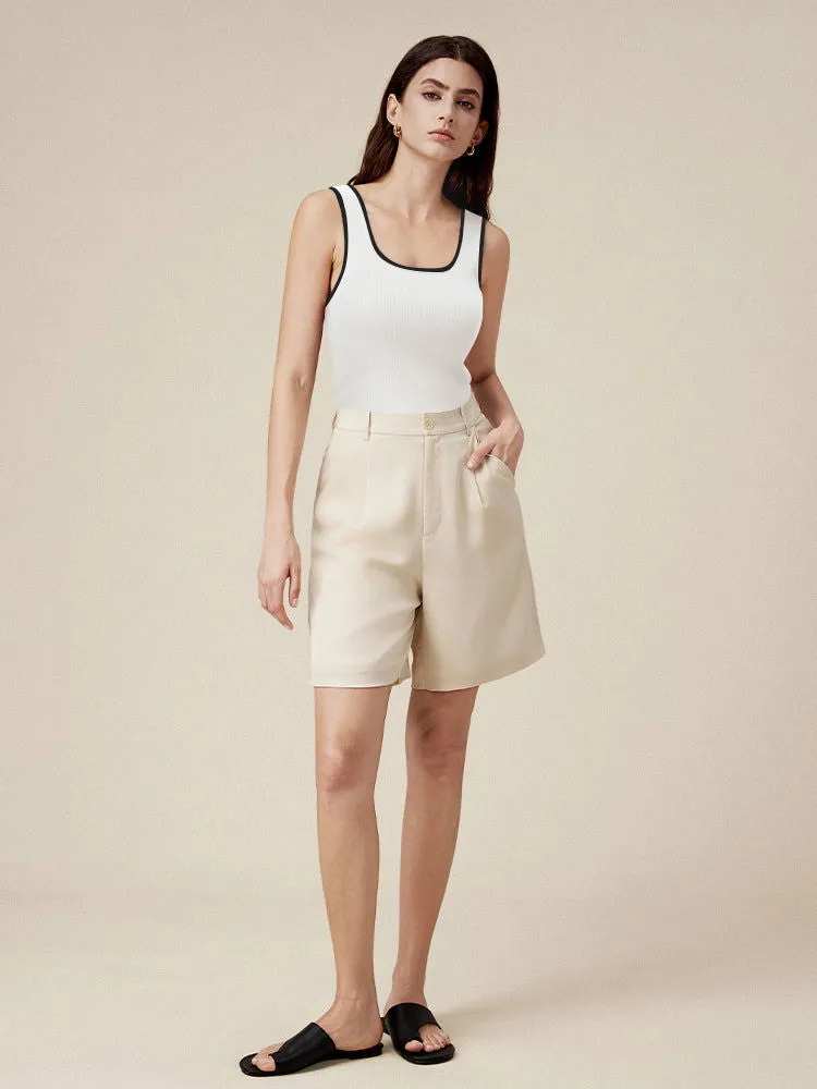 Amoretu Contrasting Slim Fit Knit Tank Top