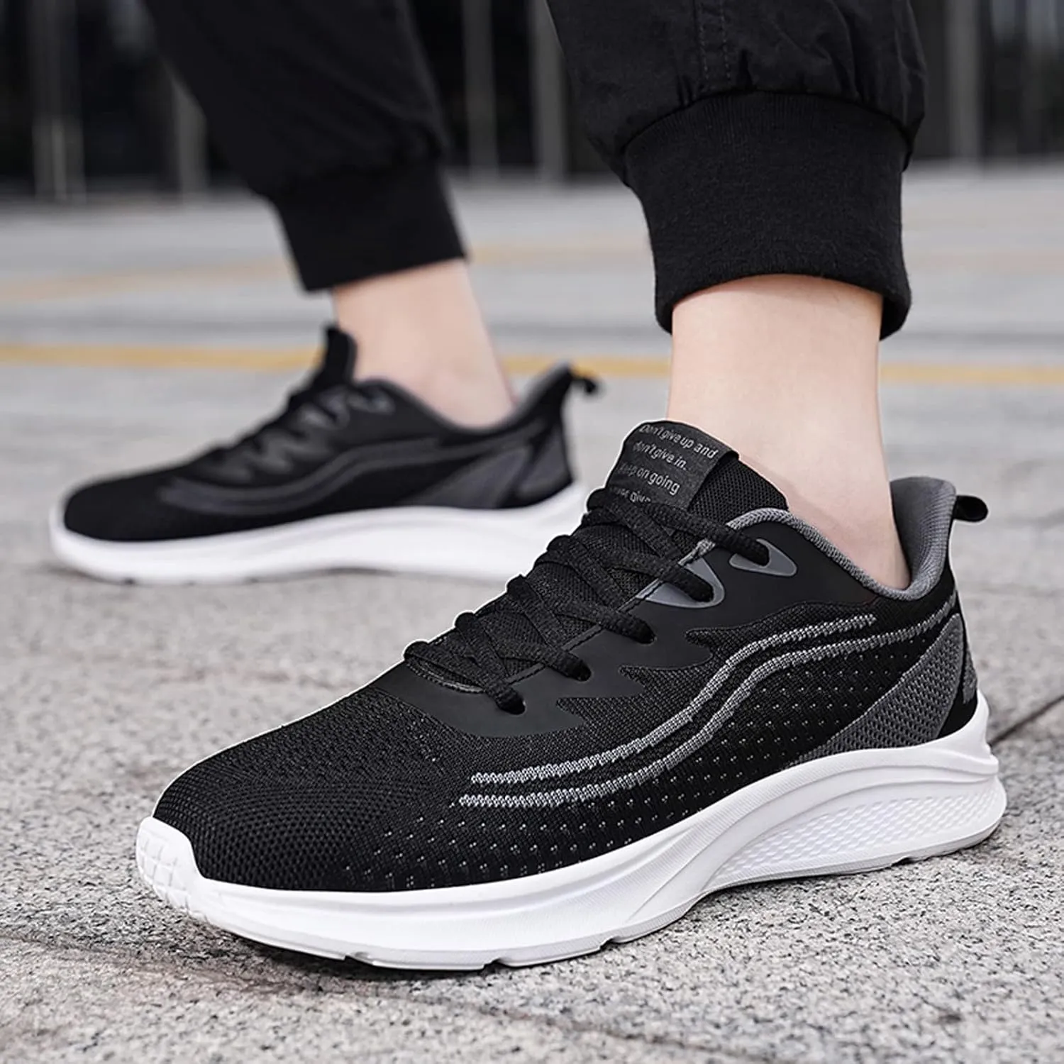 Arch Support Hiking Shoes for Men Slip On Lightweight Breathable Fashion Sneaker Arch Support Plantar Fasciitis