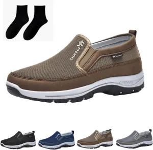 Auguscare Shoes Men, Orthowalkway Mens Shoes, Men's Arch Support Slip-On Canvas Loafers