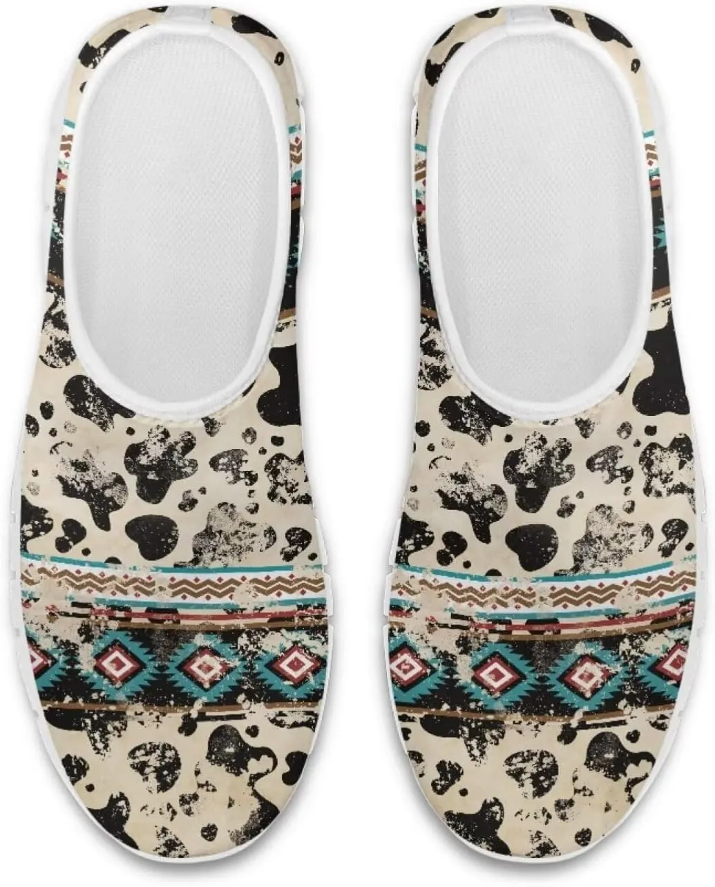 Aztec Tribal Print Women's Slip on Shoes Fashion Loafers Mens Walking Sneakers Low Top Casual Shoes Non Slip