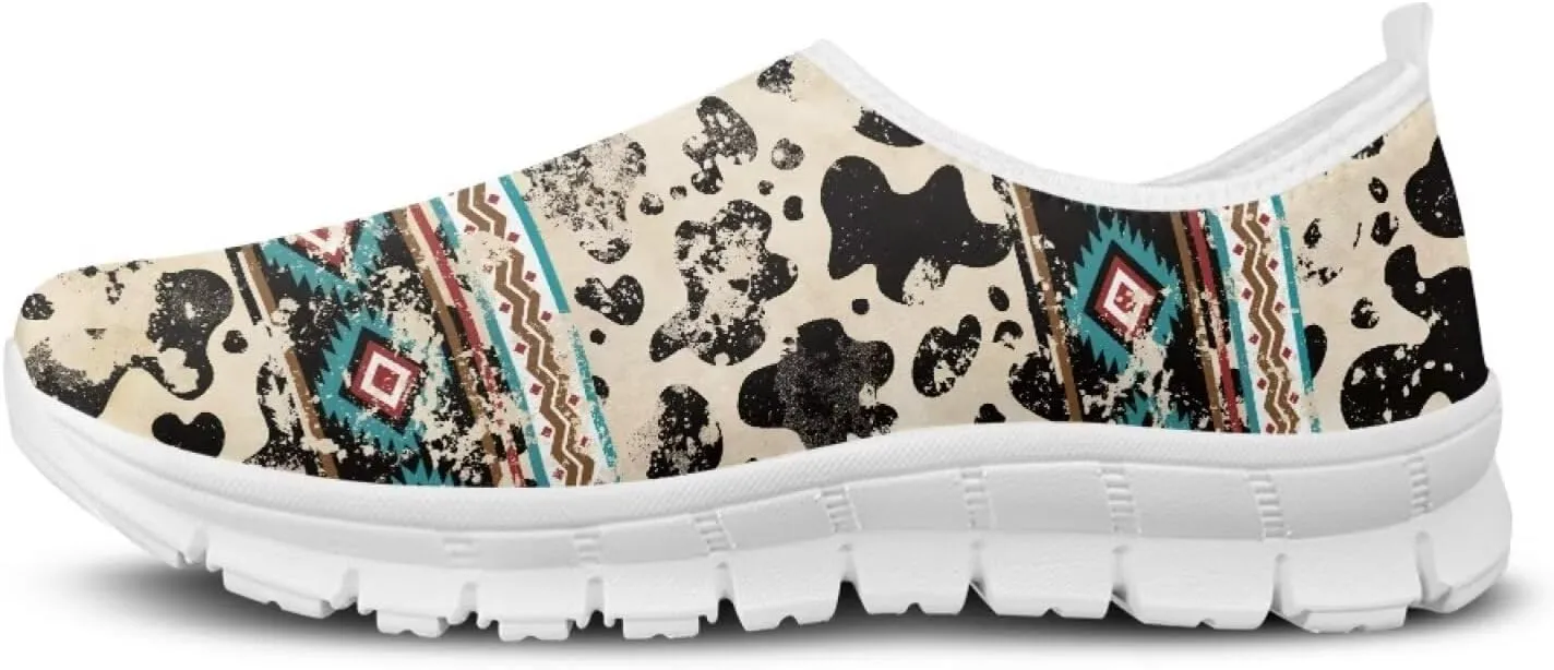 Aztec Tribal Print Women's Slip on Shoes Fashion Loafers Mens Walking Sneakers Low Top Casual Shoes Non Slip