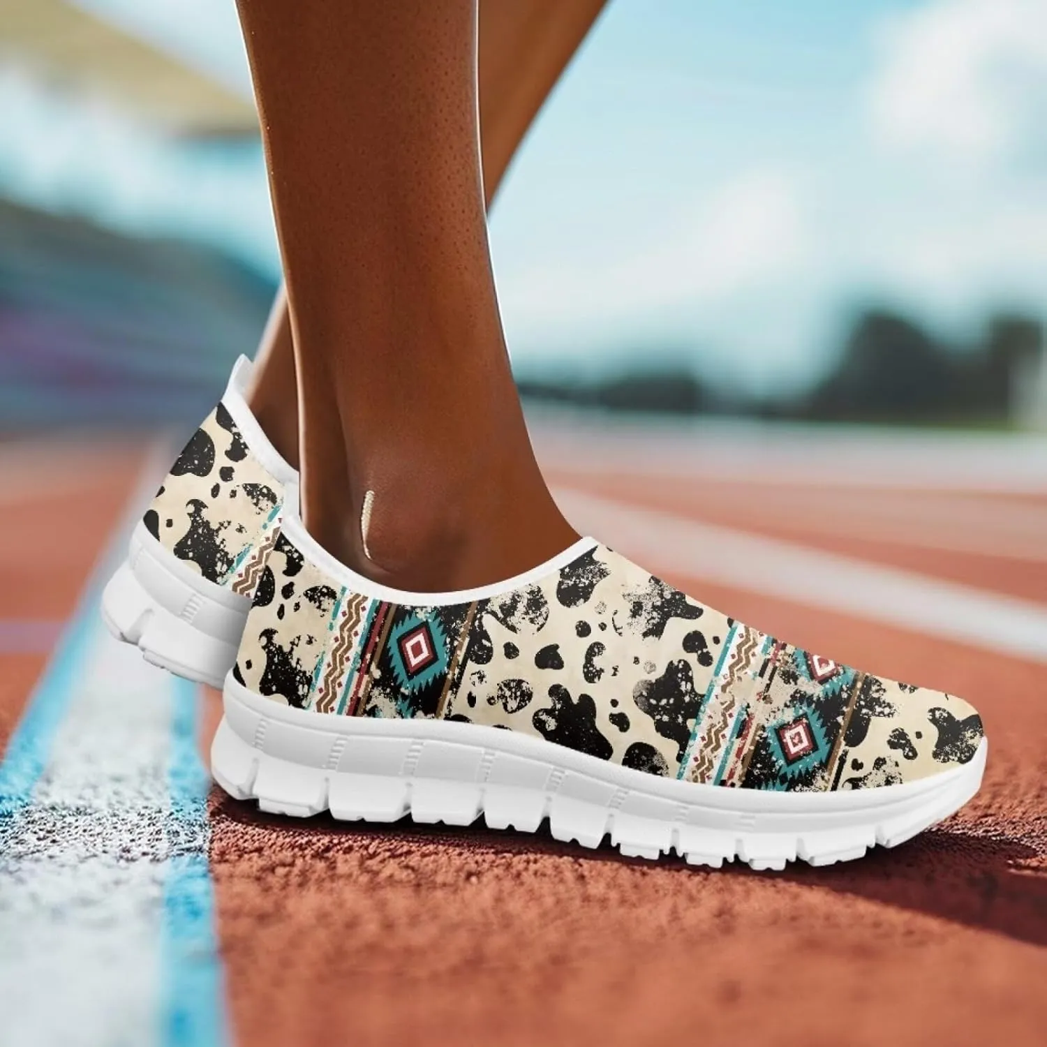 Aztec Tribal Print Women's Slip on Shoes Fashion Loafers Mens Walking Sneakers Low Top Casual Shoes Non Slip
