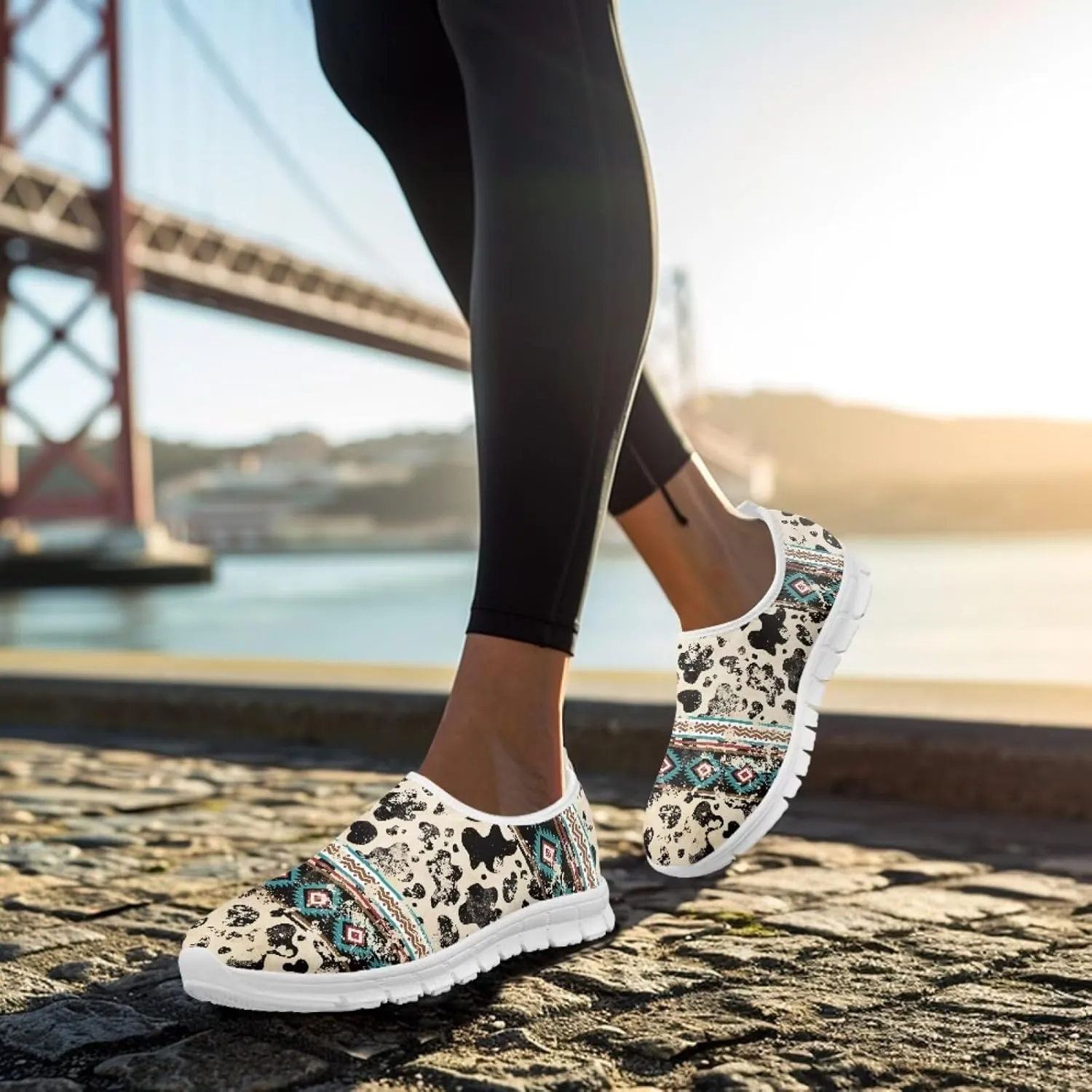 Aztec Tribal Print Women's Slip on Shoes Fashion Loafers Mens Walking Sneakers Low Top Casual Shoes Non Slip