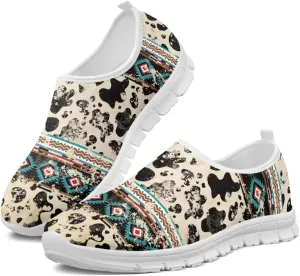 Aztec Tribal Print Women's Slip on Shoes Fashion Loafers Mens Walking Sneakers Low Top Casual Shoes Non Slip