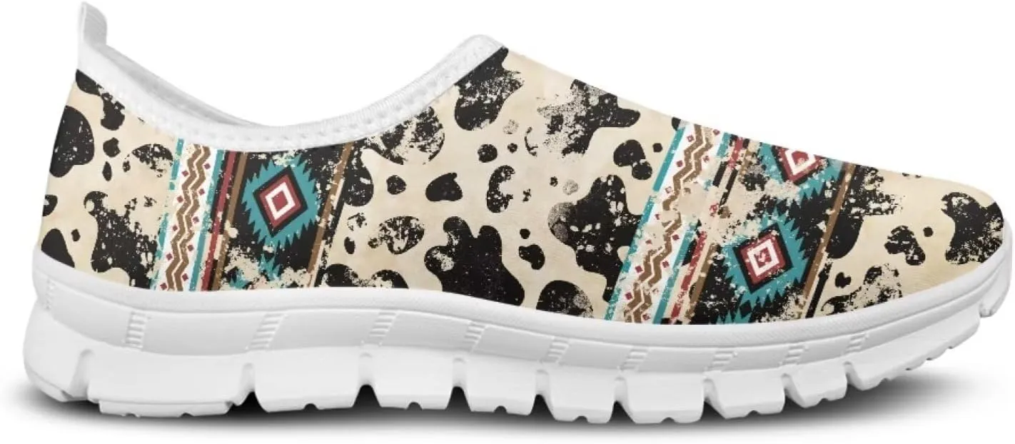 Aztec Tribal Print Women's Slip on Shoes Fashion Loafers Mens Walking Sneakers Low Top Casual Shoes Non Slip