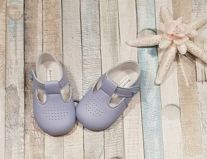 Baby Boys Blue Soft Dimple Pram Shoe