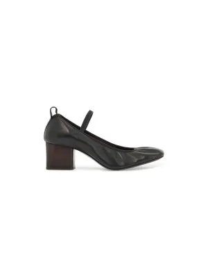 Ballerina Style Leather Slingback Pumps