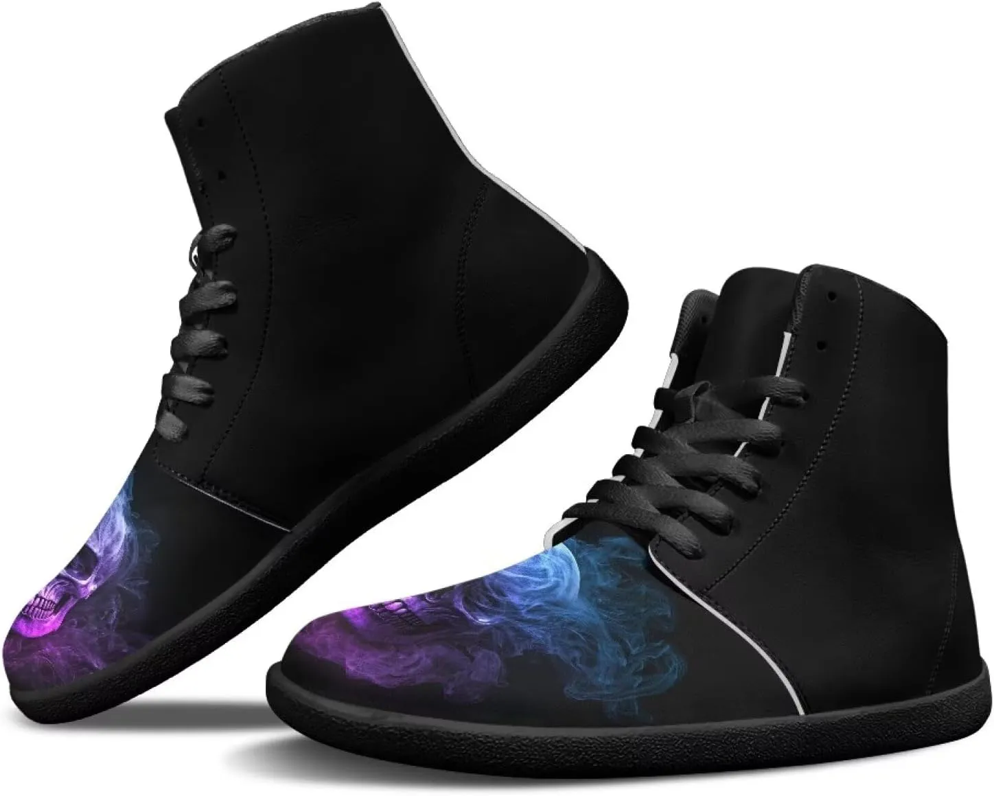 Barefoot Shoes for Men Comfortable Zero Drop Tennis Running Hiking Workout Shoes Wide Toe Box Anti-Skid Waterproof Sneakers for Teen Boys Black US 5-14
