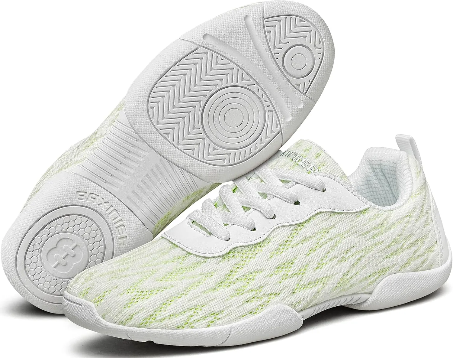 BAXINIER Girls White Cheerleading Shoes Lightweight Youth Competition Cheer Sneakers Athletic Training Dance Tennis Walking Shoes