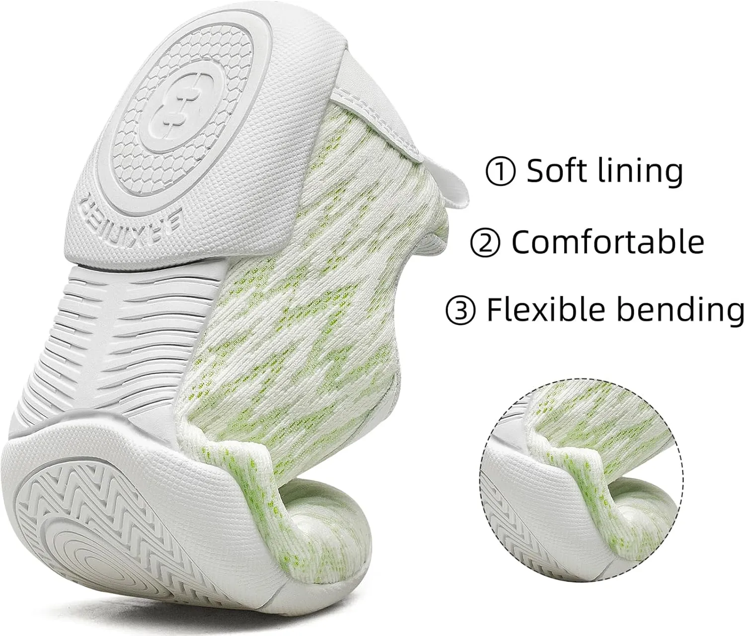 BAXINIER Girls White Cheerleading Shoes Lightweight Youth Competition Cheer Sneakers Athletic Training Dance Tennis Walking Shoes