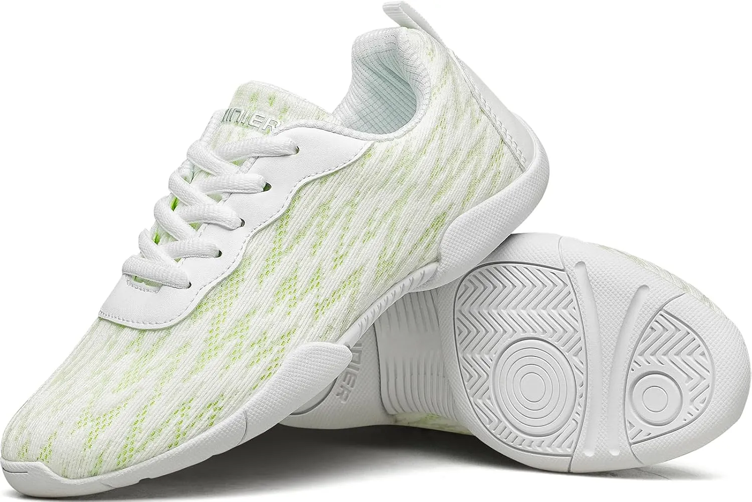BAXINIER Girls White Cheerleading Shoes Lightweight Youth Competition Cheer Sneakers Athletic Training Dance Tennis Walking Shoes