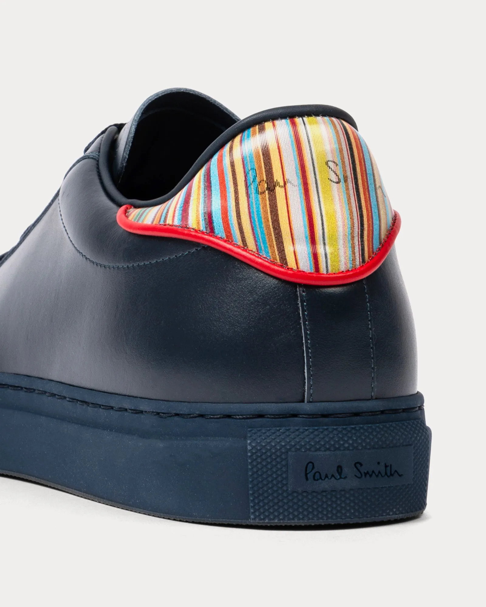 Beck with Signature Stripe Leather Navy Low Top Sneakers
