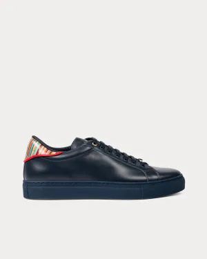 Beck with Signature Stripe Leather Navy Low Top Sneakers