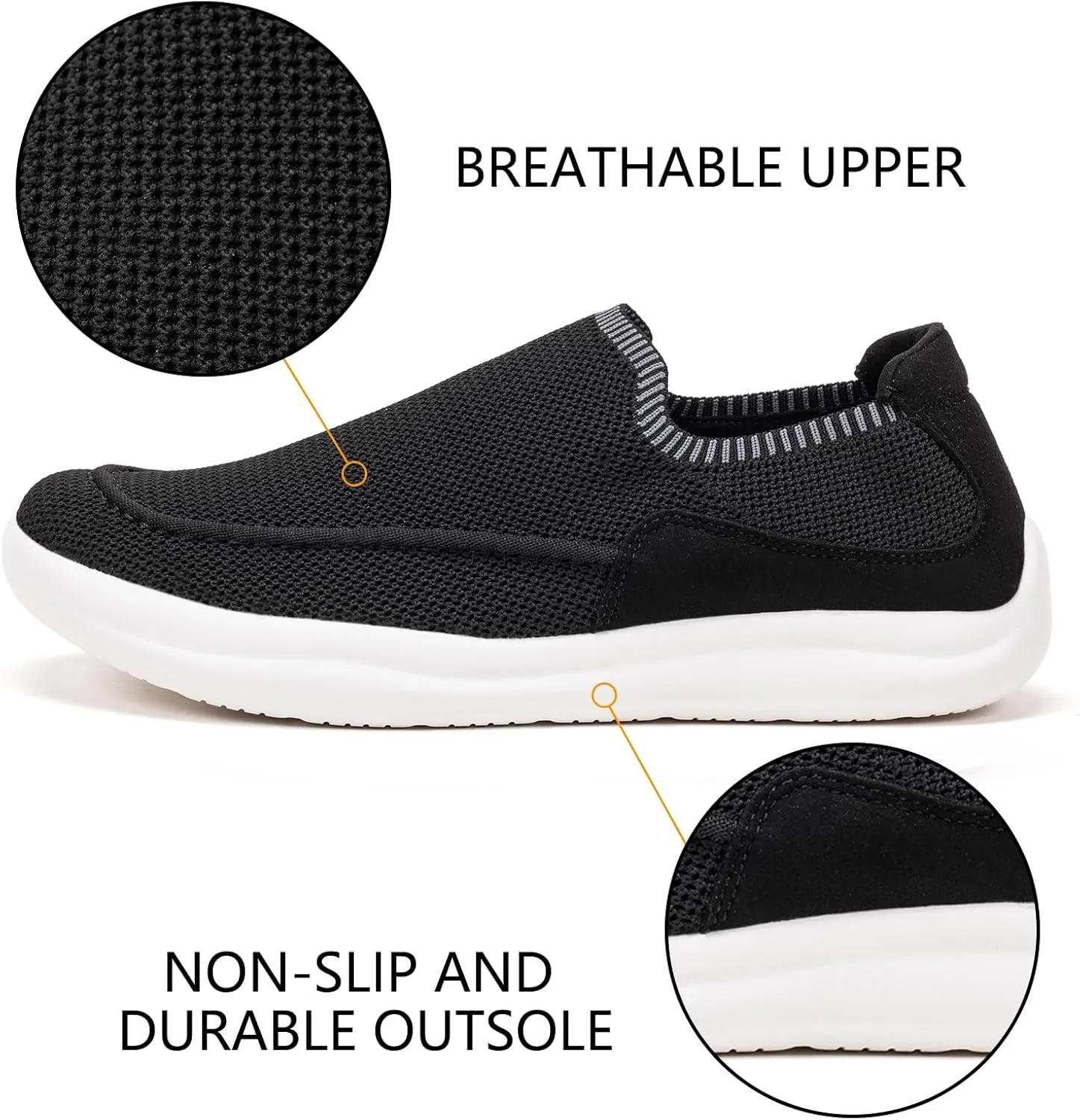 BEJINASH Mens Slip-on Walking Shoes, Lightweight Breathable Go Walk Shoes with Arch Support,Comfortable Casual Loafers Shoes