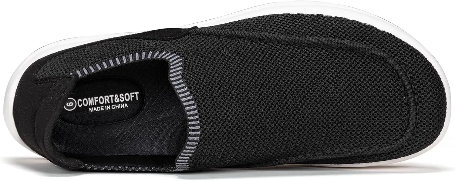 BEJINASH Mens Slip-on Walking Shoes, Lightweight Breathable Go Walk Shoes with Arch Support,Comfortable Casual Loafers Shoes