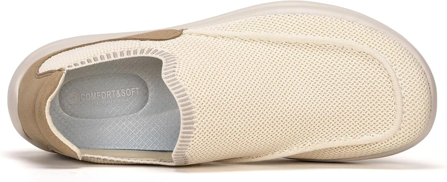 BEJINASH Mens Slip-on Walking Shoes, Lightweight Breathable Go Walk Shoes with Arch Support,Comfortable Casual Loafers Shoes