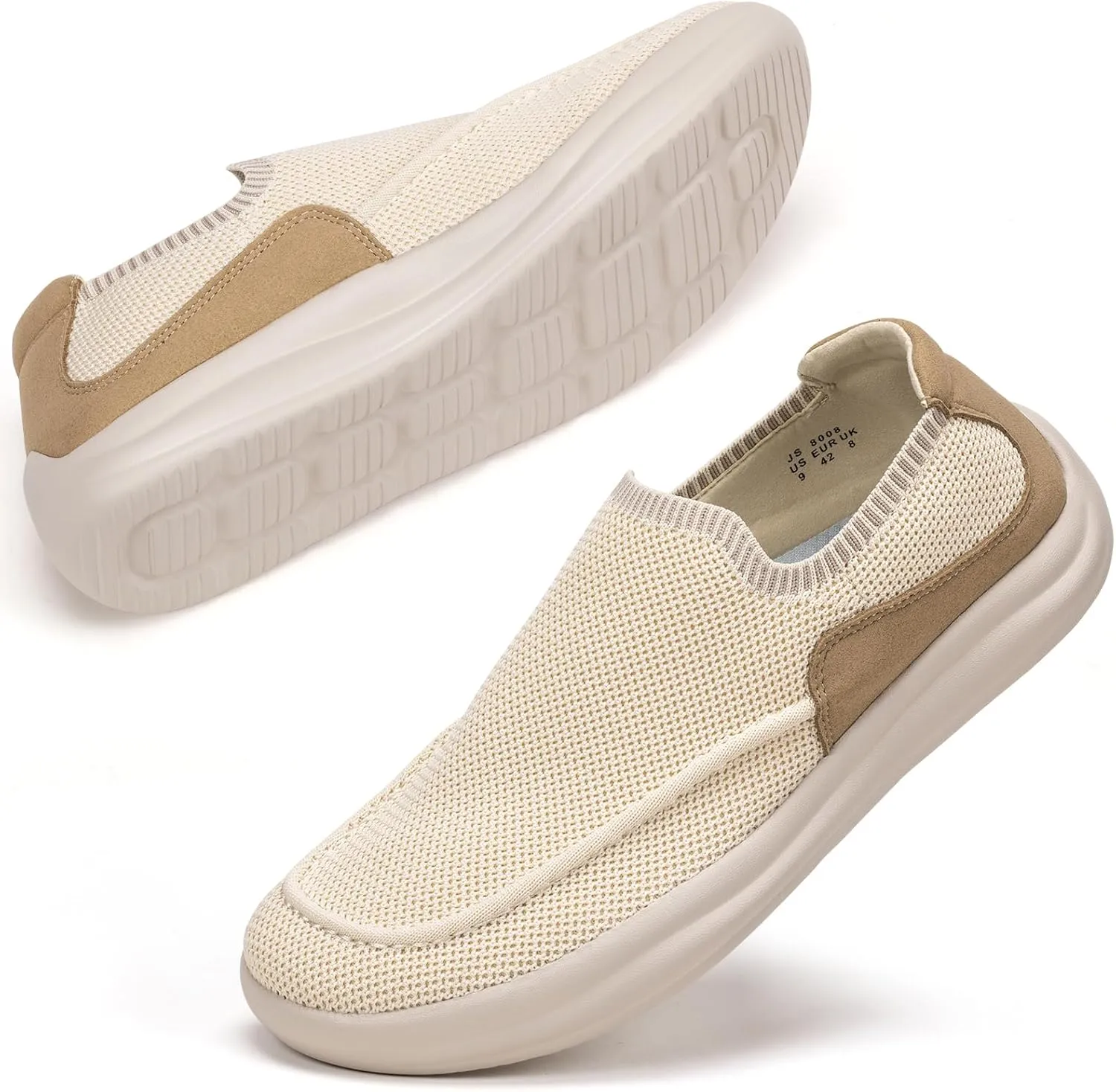BEJINASH Mens Slip-on Walking Shoes, Lightweight Breathable Go Walk Shoes with Arch Support,Comfortable Casual Loafers Shoes