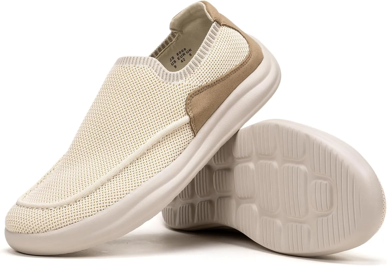 BEJINASH Mens Slip-on Walking Shoes, Lightweight Breathable Go Walk Shoes with Arch Support,Comfortable Casual Loafers Shoes
