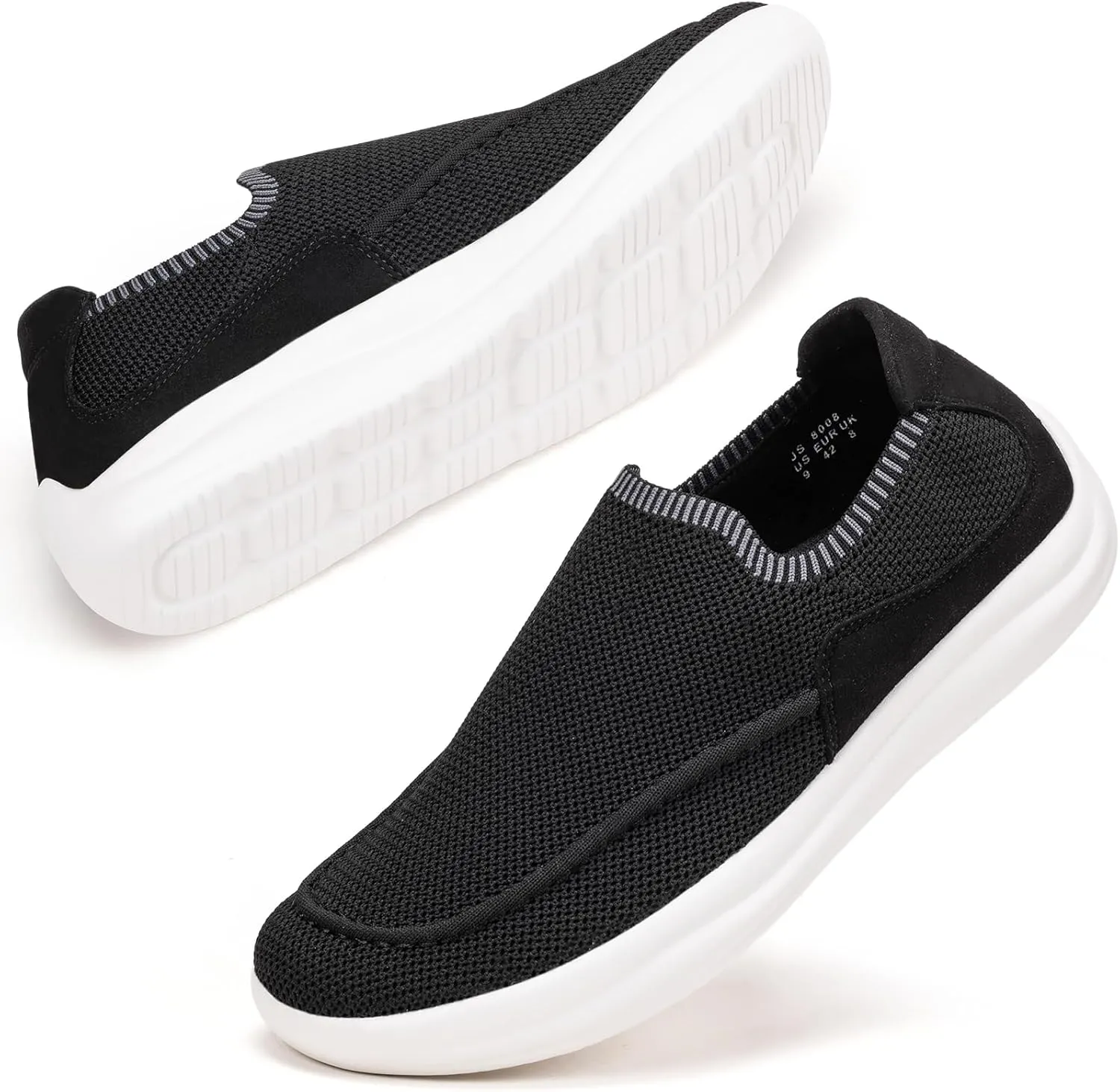 BEJINASH Mens Slip-on Walking Shoes, Lightweight Breathable Go Walk Shoes with Arch Support,Comfortable Casual Loafers Shoes