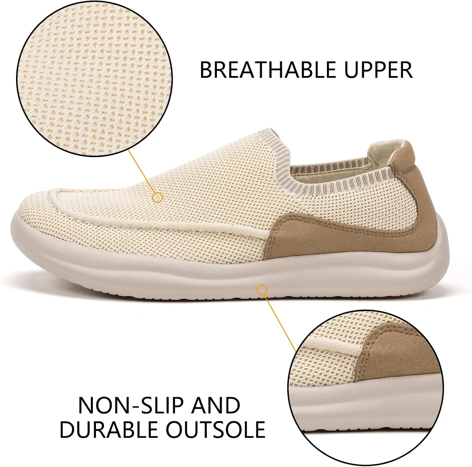 BEJINASH Mens Slip-on Walking Shoes, Lightweight Breathable Go Walk Shoes with Arch Support,Comfortable Casual Loafers Shoes