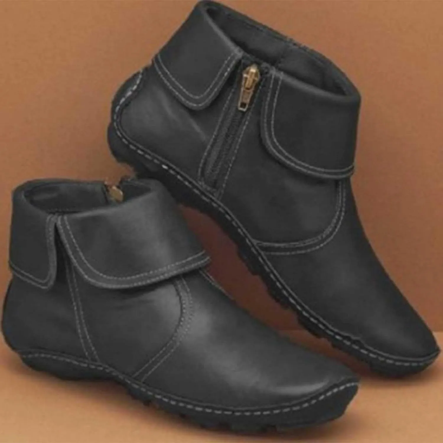 Black Cowboy Boots for Women Ankle Lace Up Boot for Women Ankle Booties Women Boots Ankle Dress Shoes for Women Solid Color Comfy Casual Square Toe Slip On Side Zipper
