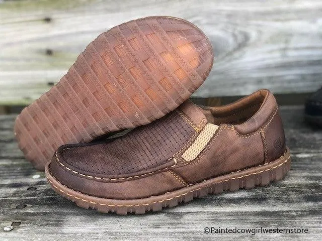 Born Men's Gudmund Brown Sunset Embossed Leather Slip On Casual Shoes BM0002306