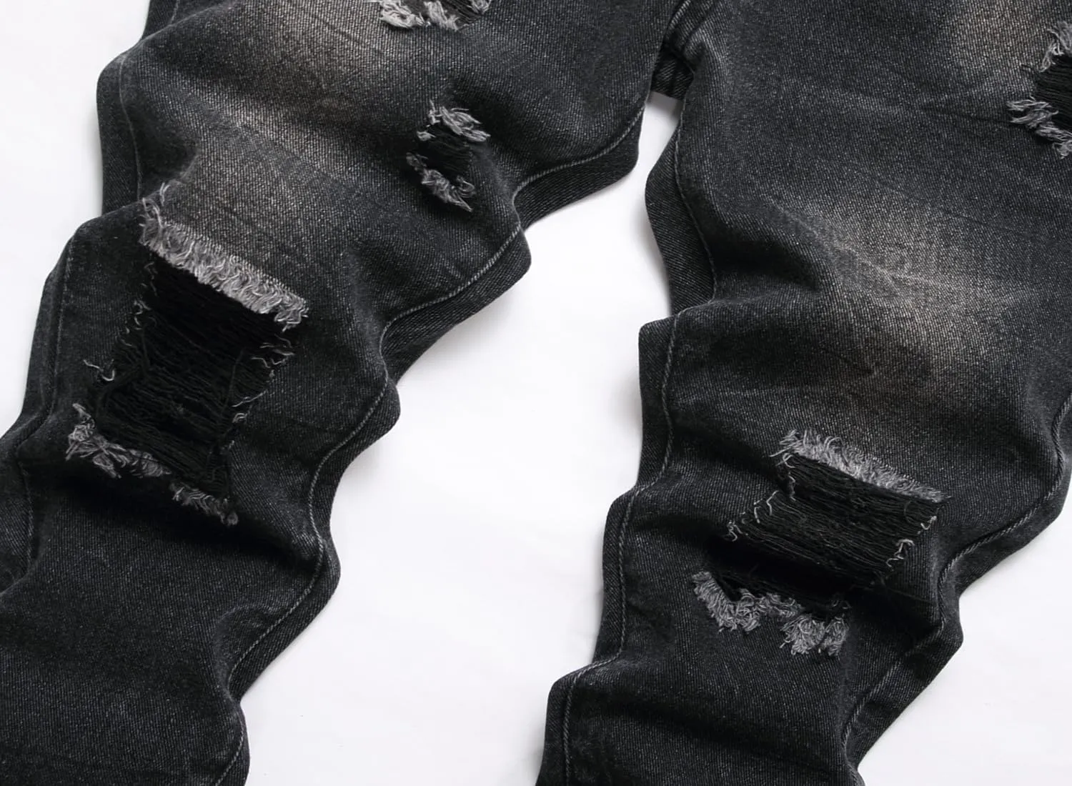 Boy's Skinny Fit Ripped Destroyed Distressed Fashion Denim Jeans Pants