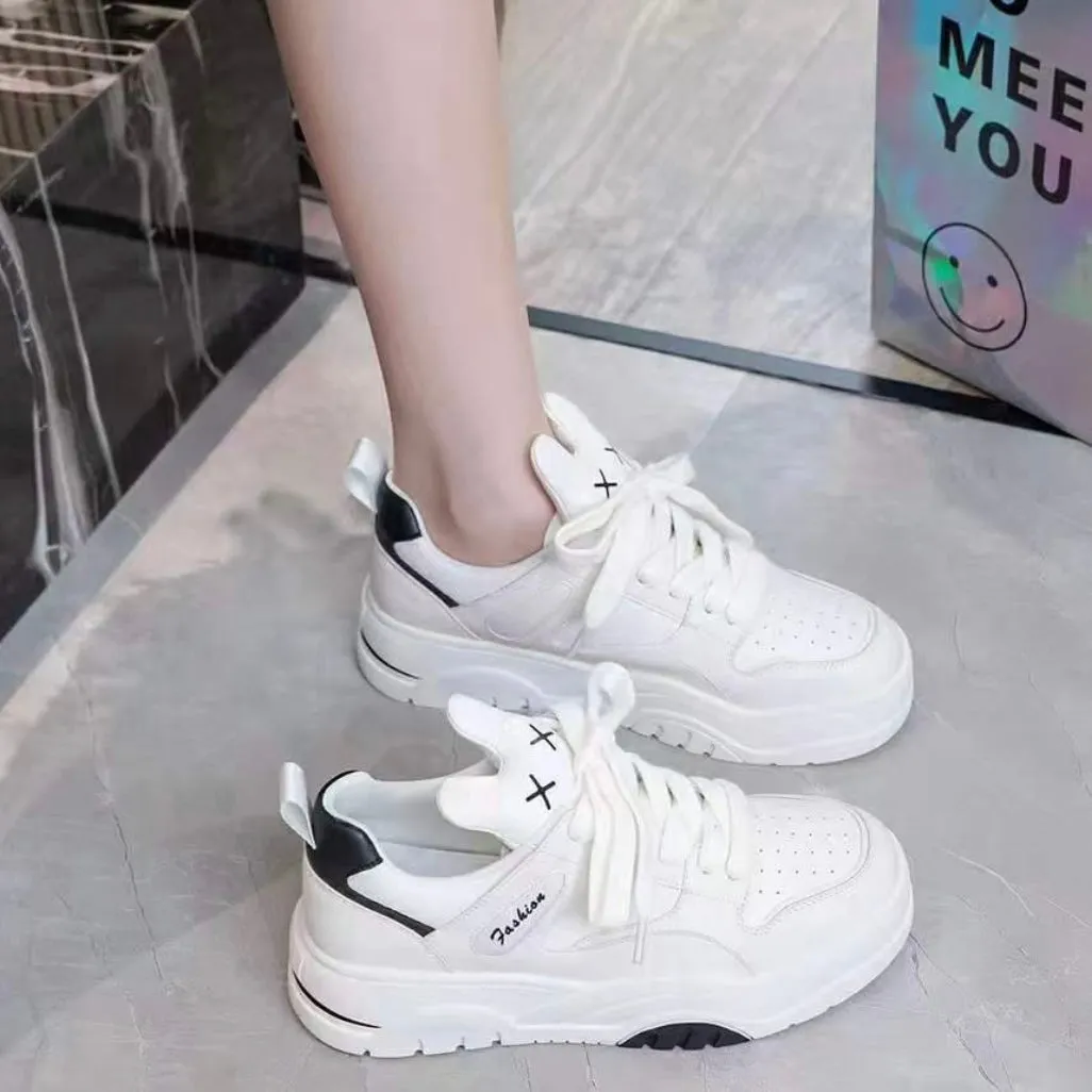 Bunny Black & White Platform Sport Shoes