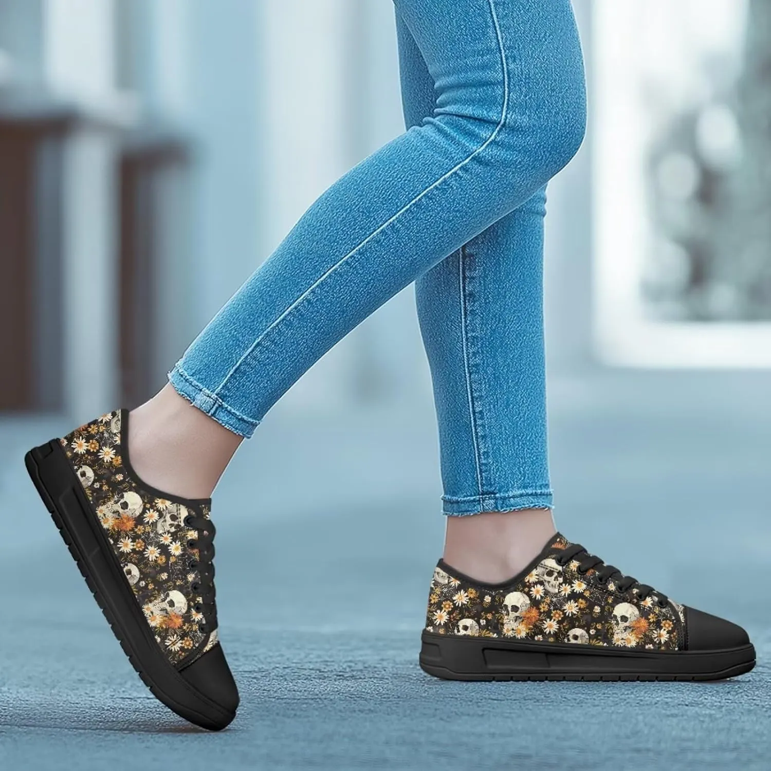 Canvas Shoes for Women Classic Slip On Tennis Shoes Lace Up Low Top Design Sneakers