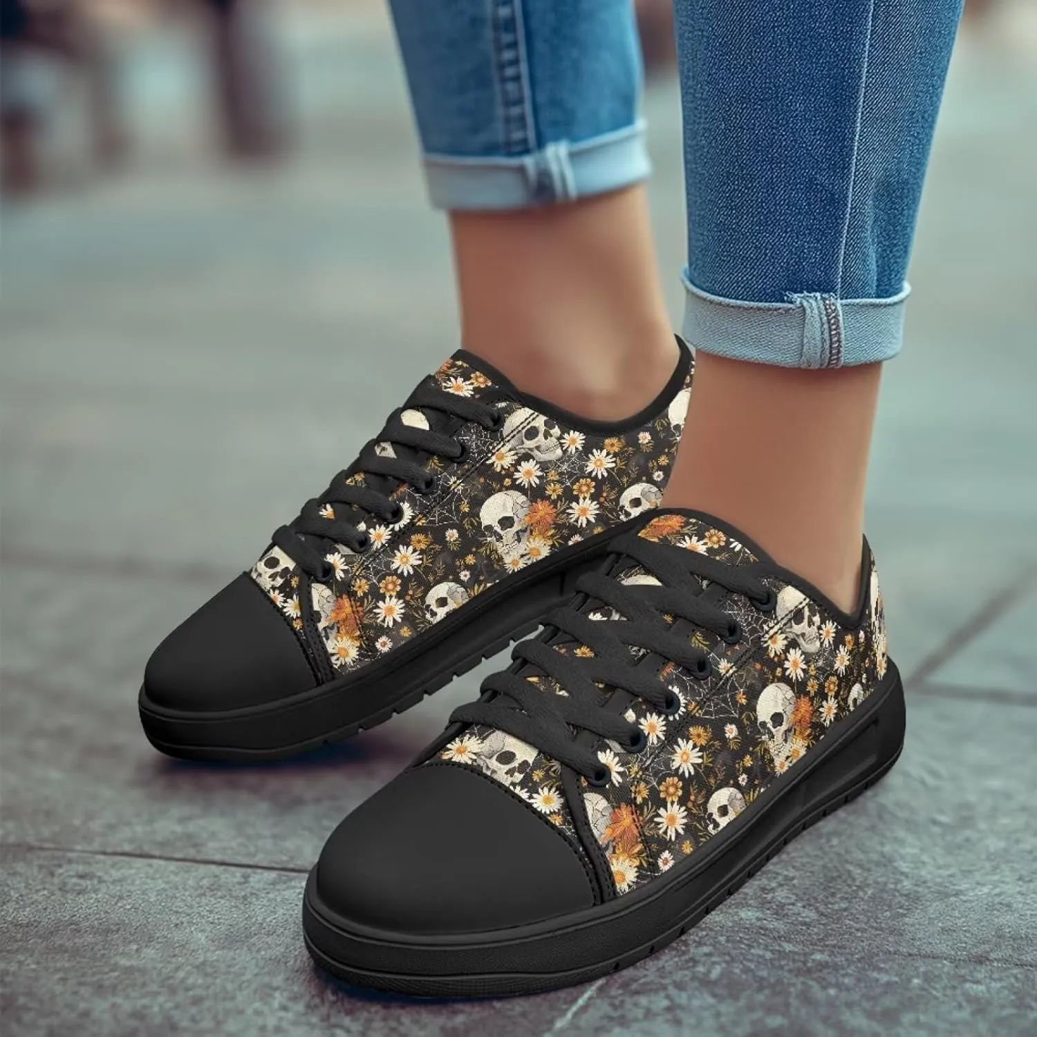 Canvas Shoes for Women Classic Slip On Tennis Shoes Lace Up Low Top Design Sneakers