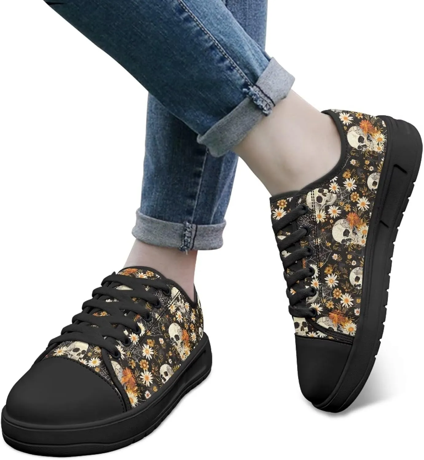 Canvas Shoes for Women Classic Slip On Tennis Shoes Lace Up Low Top Design Sneakers