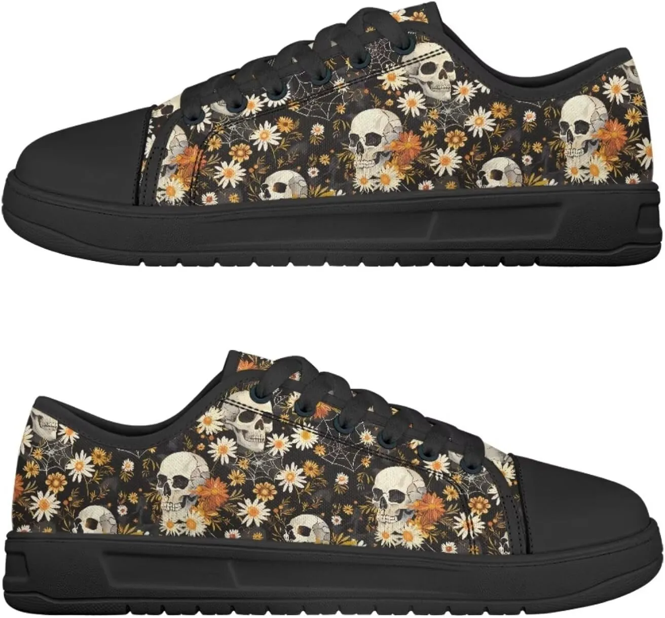 Canvas Shoes for Women Classic Slip On Tennis Shoes Lace Up Low Top Design Sneakers