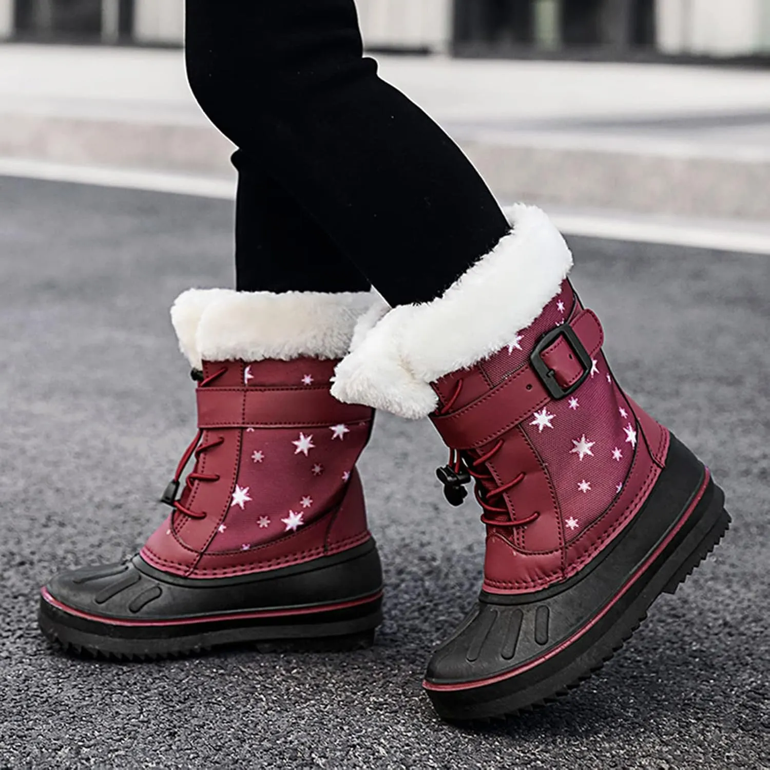 Children Shoes Snow Boots Girls Boys OutdoorBoots Warm Boots With Cotton Snow Boots Big Kids Toddler Leopard Rain Boots