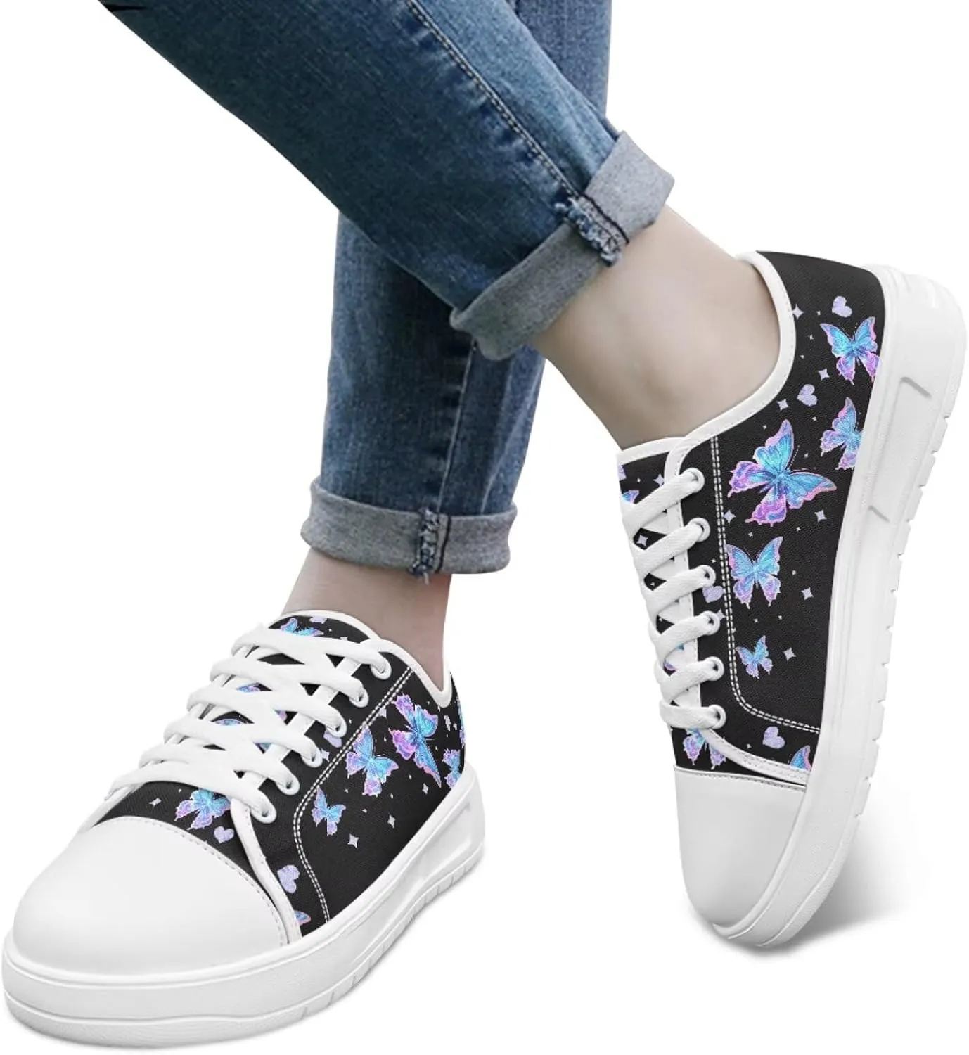 Classic Canvas Shoes Womens Platform Sneakers Low Top Lace Up Casual Tennis Athletic Shoe