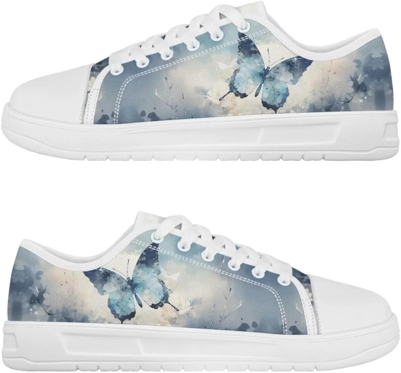 Classic Canvas Shoes Womens Platform Sneakers Low Top Lace Up Casual Tennis Athletic Shoe