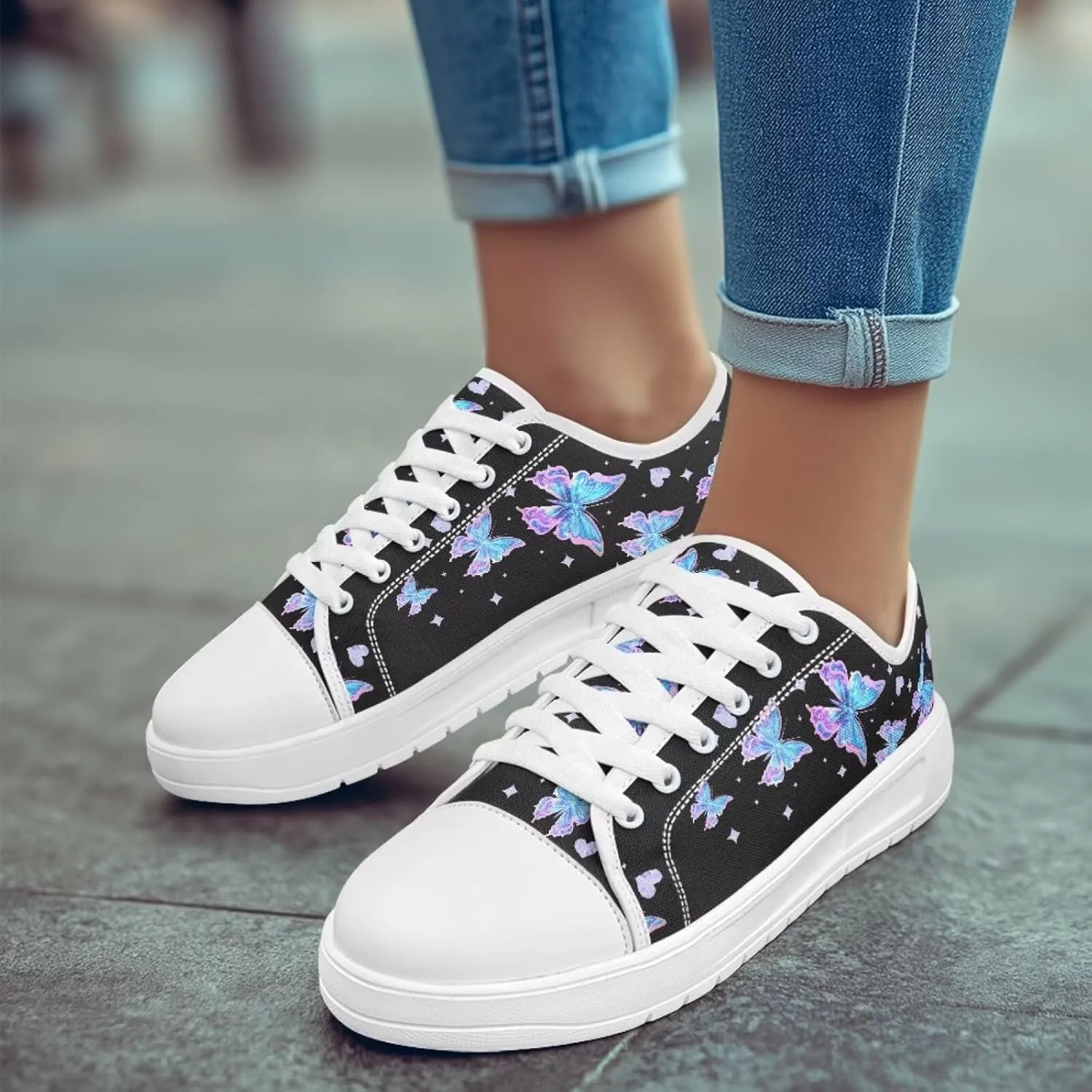 Classic Canvas Shoes Womens Platform Sneakers Low Top Lace Up Casual Tennis Athletic Shoe