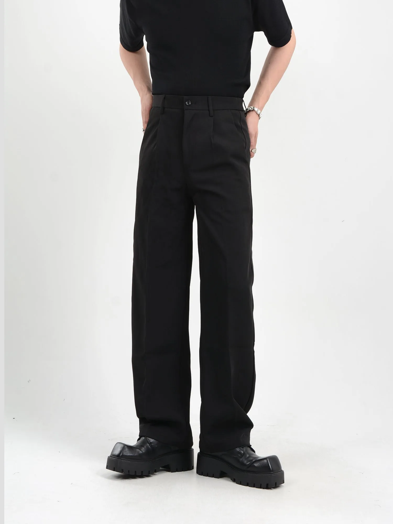Classic Narrow-Fit Straight-Leg Trousers