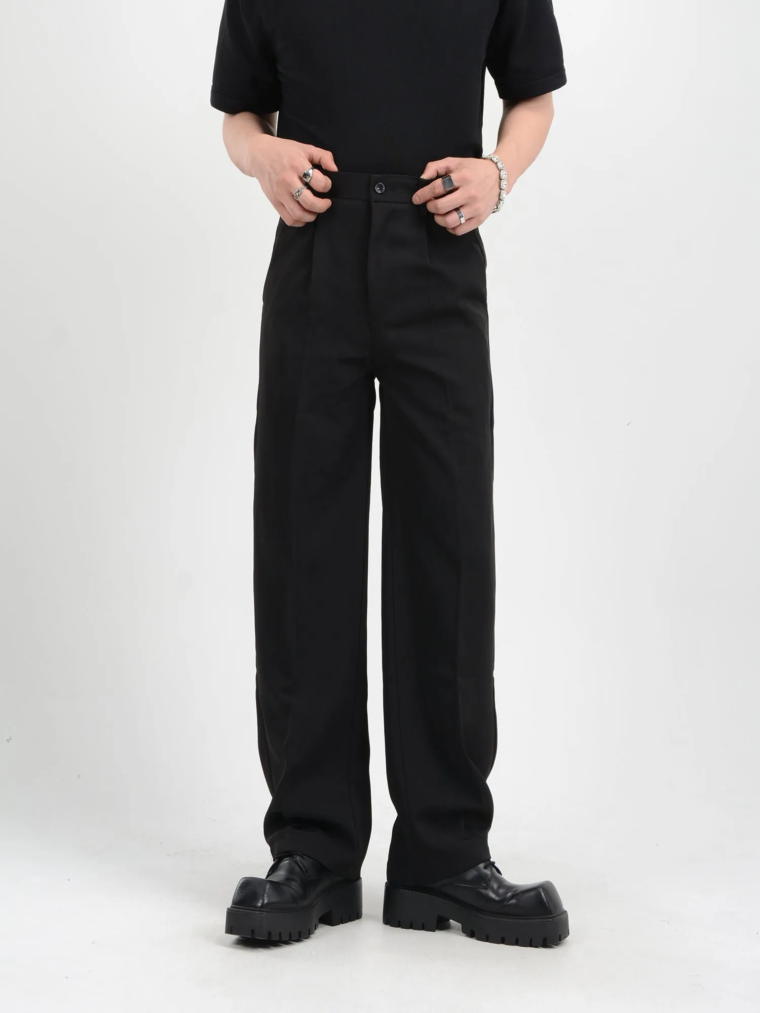 Classic Narrow-Fit Straight-Leg Trousers