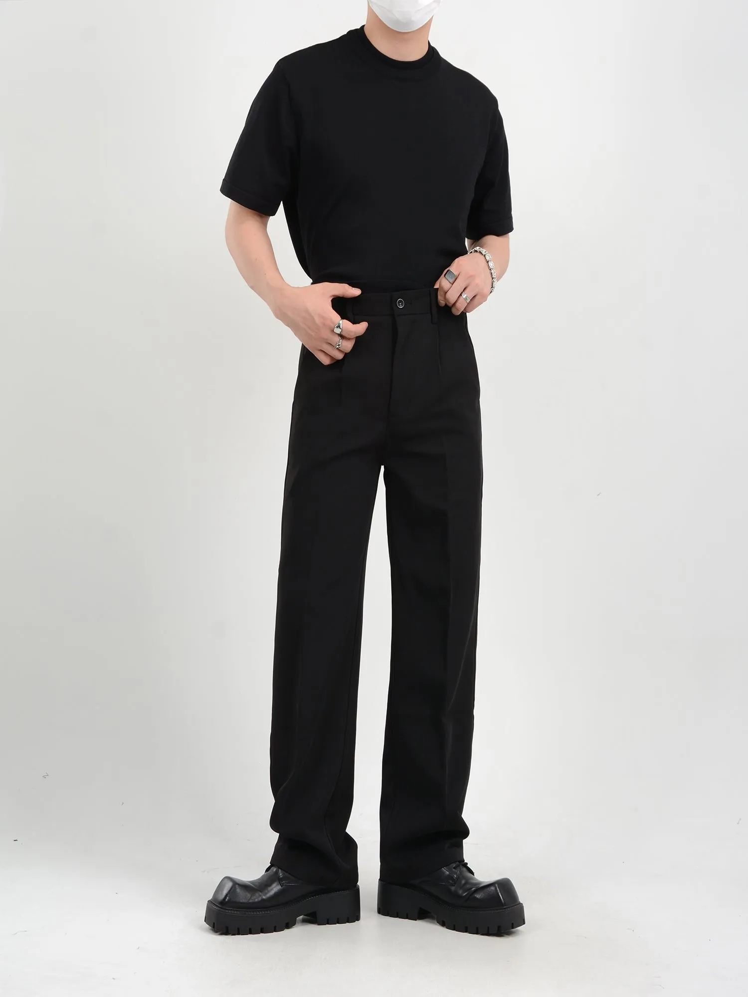 Classic Narrow-Fit Straight-Leg Trousers