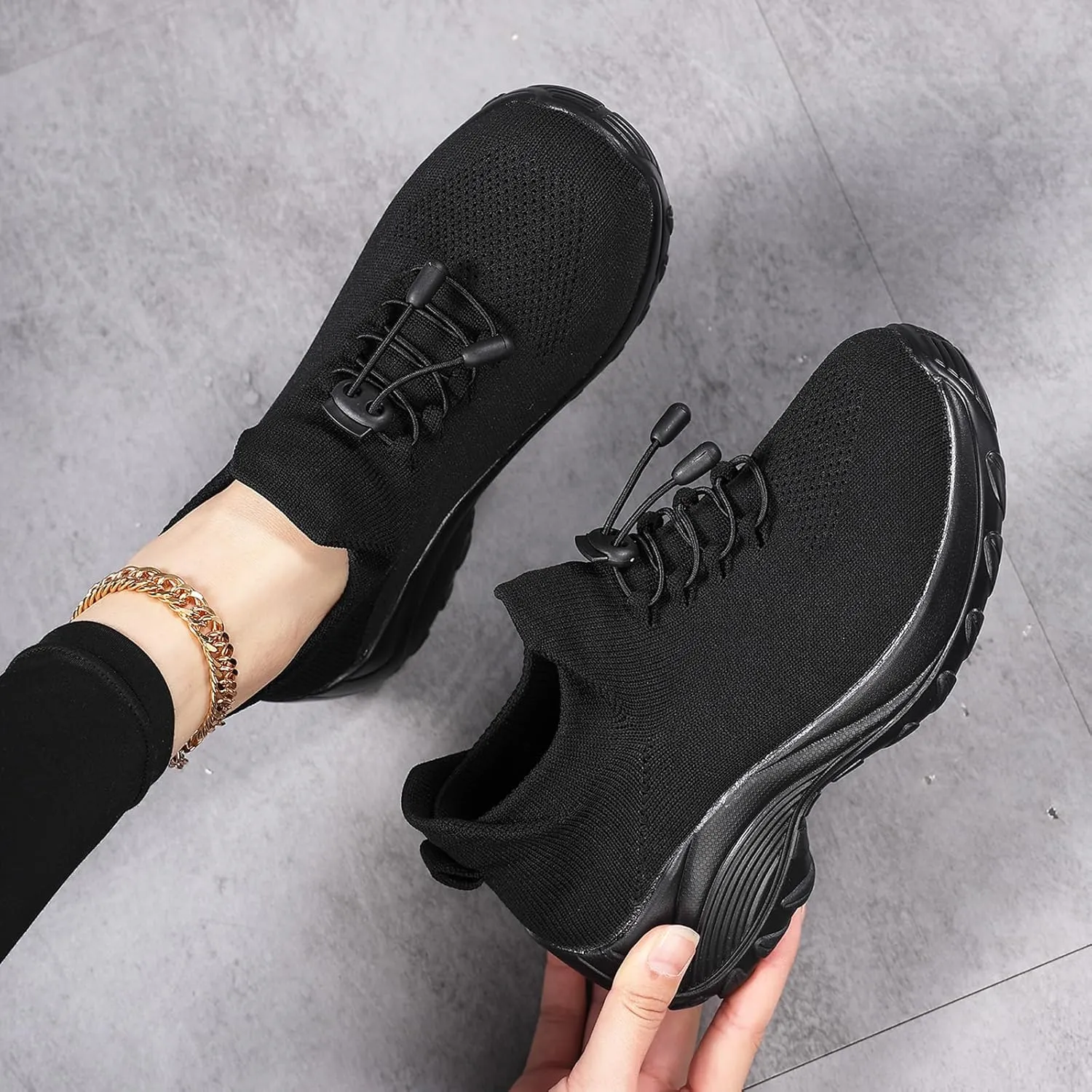 Comfort Wear Orthowear Shoes for Women Arch Support Orthopedic Sock Sneakers Slip-On Breathable Walking Shoe Air Cushion Athletic Shoes Causal Running Jogging Shoe Anti Slip Platform Sneaker