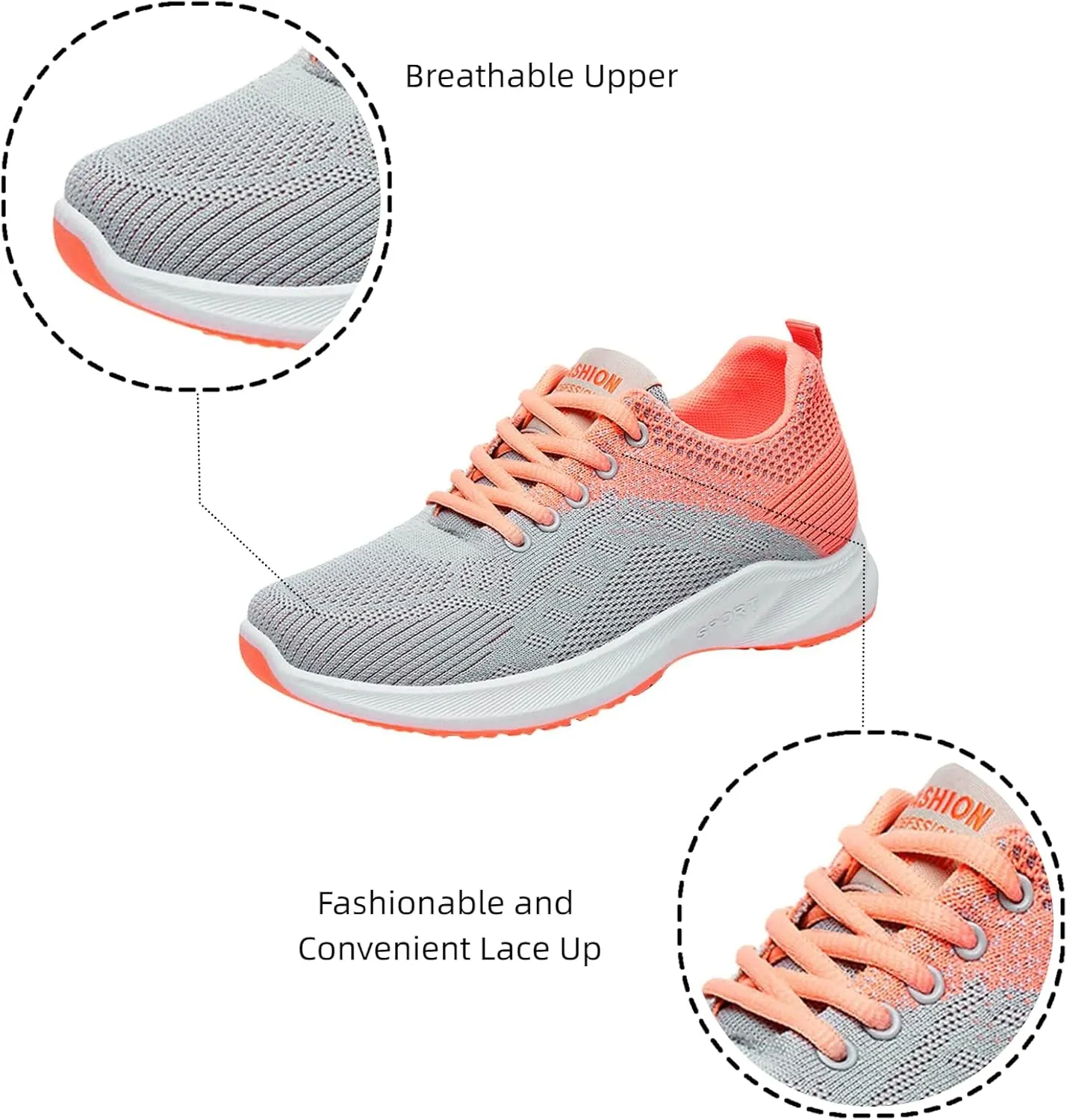 Comfortwear Ortho Shoes for Women Lightweight Slip On Running Walking Shoes Sports Fashion Training Sneakers