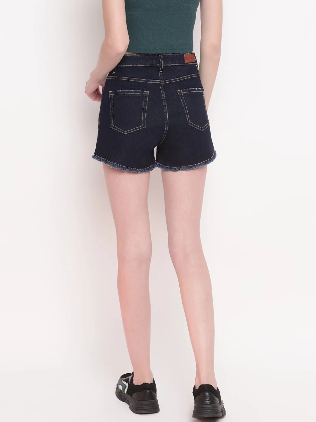 Dark Blue High Waist Shorts